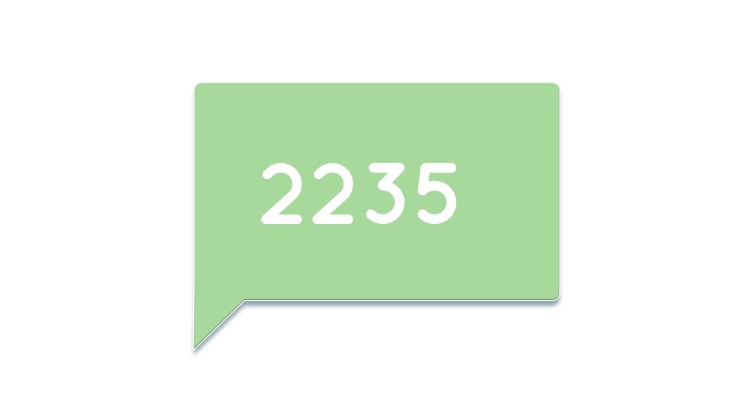 Rising Number in Green Chat Box on White Background