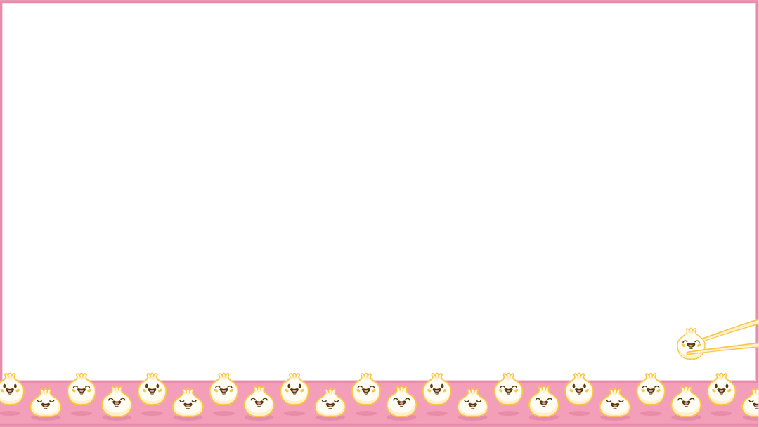 Cartoon Dumplings Border on Transparent Background with Kawaii Elements