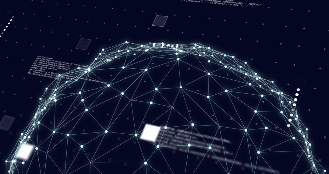 Glowing Network Globe with Digital Data Connections
