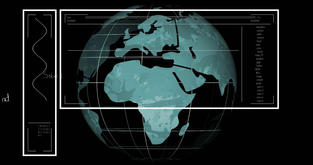 Digital Global Data Processing on Rotating Globe - Free Images, Stock Photos and Pictures on Pikwizard.com