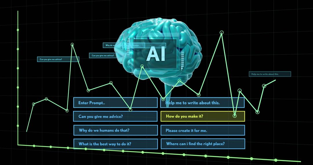 Artificial Intelligence Concept with Digital Brain Visualization