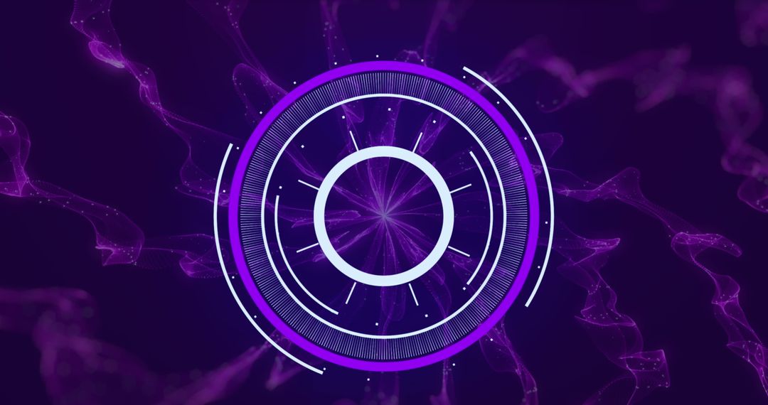 Futuristic Digital Radar with Purple Smoke Effect