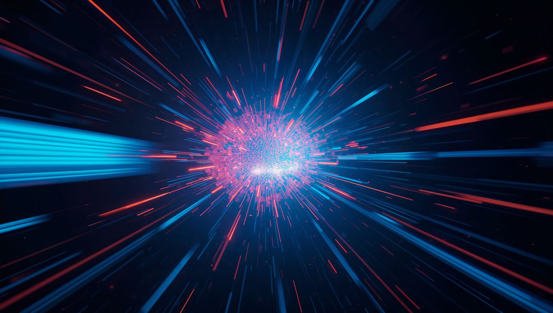 Abstract Cosmic Energy Burst with Radiant Light Streaks