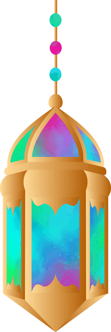 Elegant Transparent Lantern with Stained-Glass Panels for Decoration