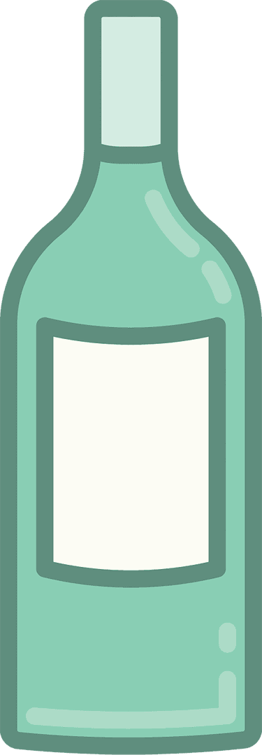 Transparent Vector Illustration of Big Green Bottle