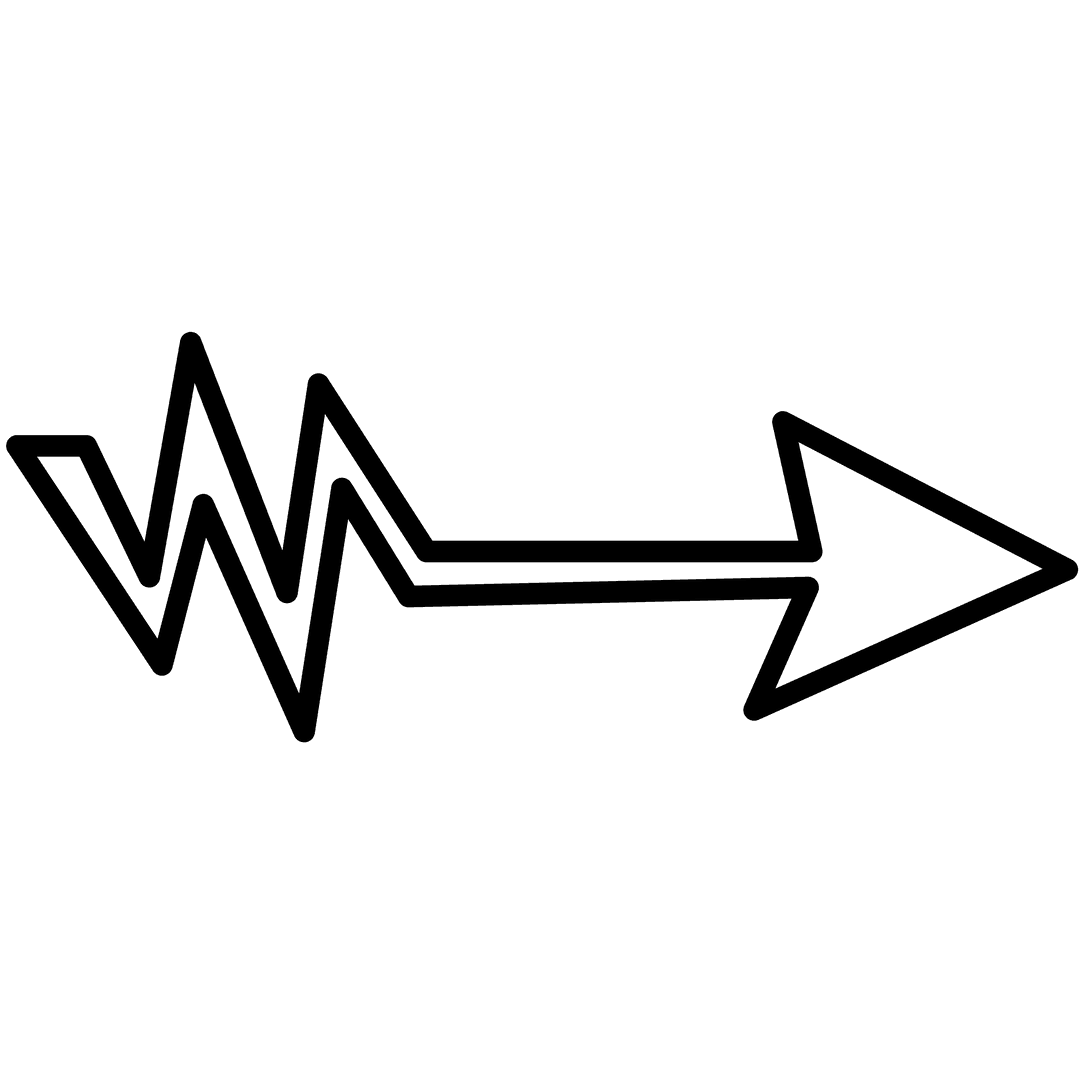 Digital Black Arrow on Transparent Background