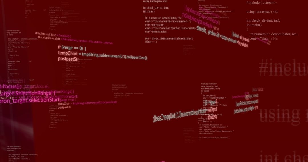 Floating Code in Virtual Space Representing Future Digital Innovation