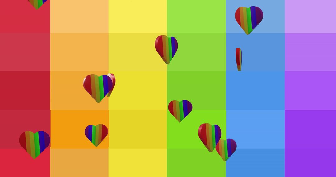 Vibrant Rainbow Hearts and Stripes for Pride and LGBTQ+ Themes