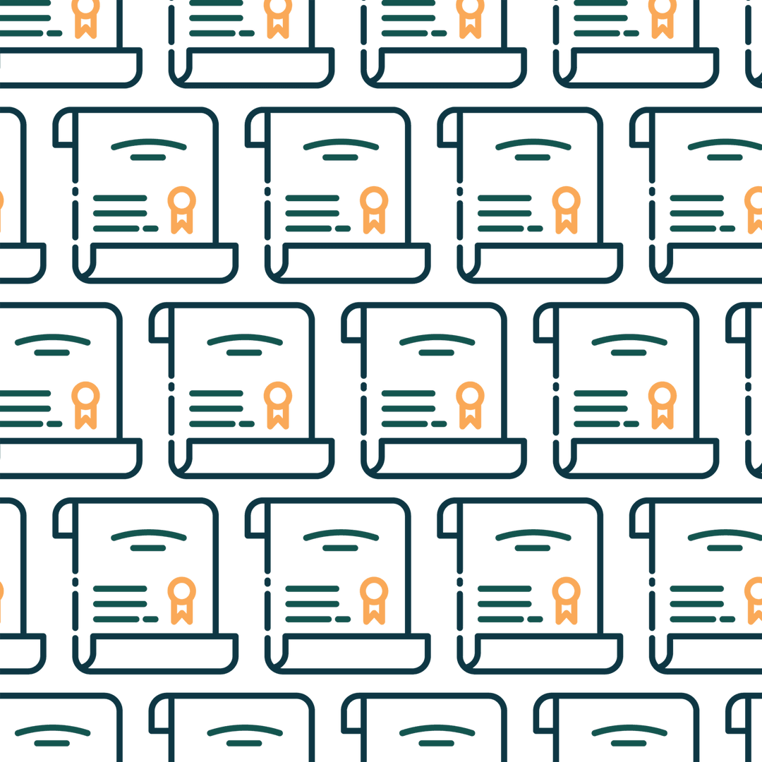 Colorful Pattern of Diplomas on Transparent Background