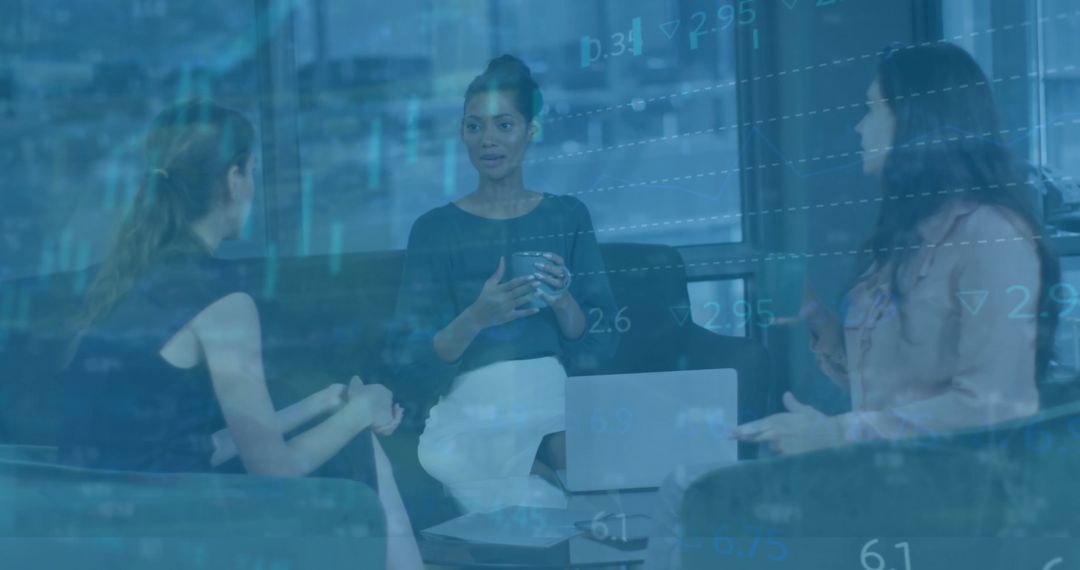 Diverse Business Team Discussing Financial Data Insights in Office