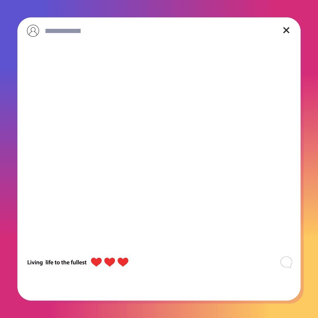 Minimalist Transparent Social Media Post in Gradient Frame
