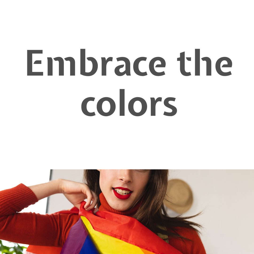 Embrace the Colors Over Non-Binary Trans Woman with Rainbow Flag - Download Free Stock Templates Pikwizard.com