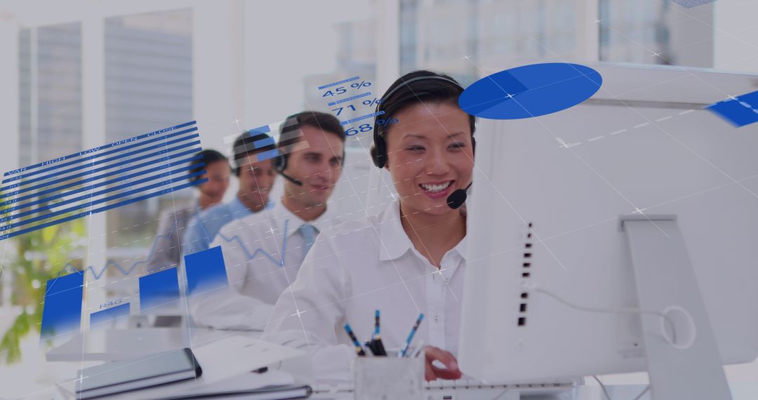 Diverse Consultants Analyzing Financial Data in Modern Office