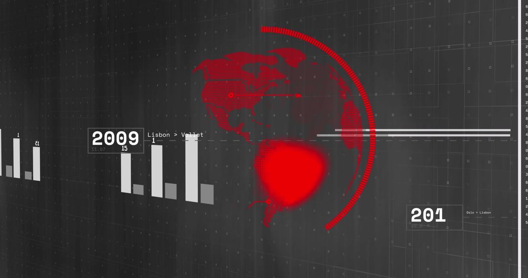Global Financial Data Interface with Digital Globe Visualization