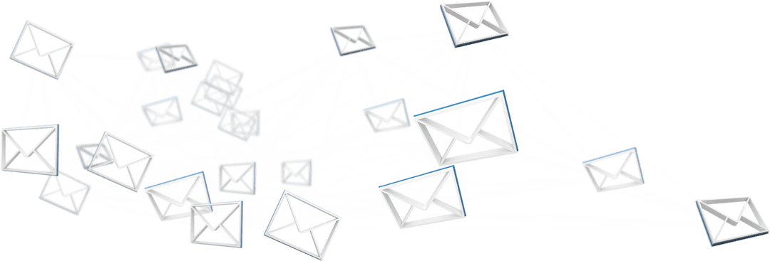 Digital Envelopes Network Illustration on Transparent Background