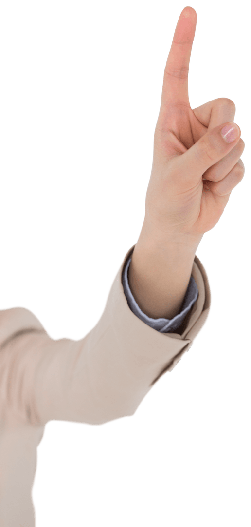 Transparent Index Finger Gesture by Asian Businesswoman