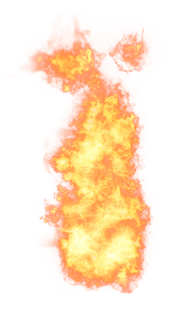 Transparent Vertical Explosion with Bright Orange and Yellow Flames