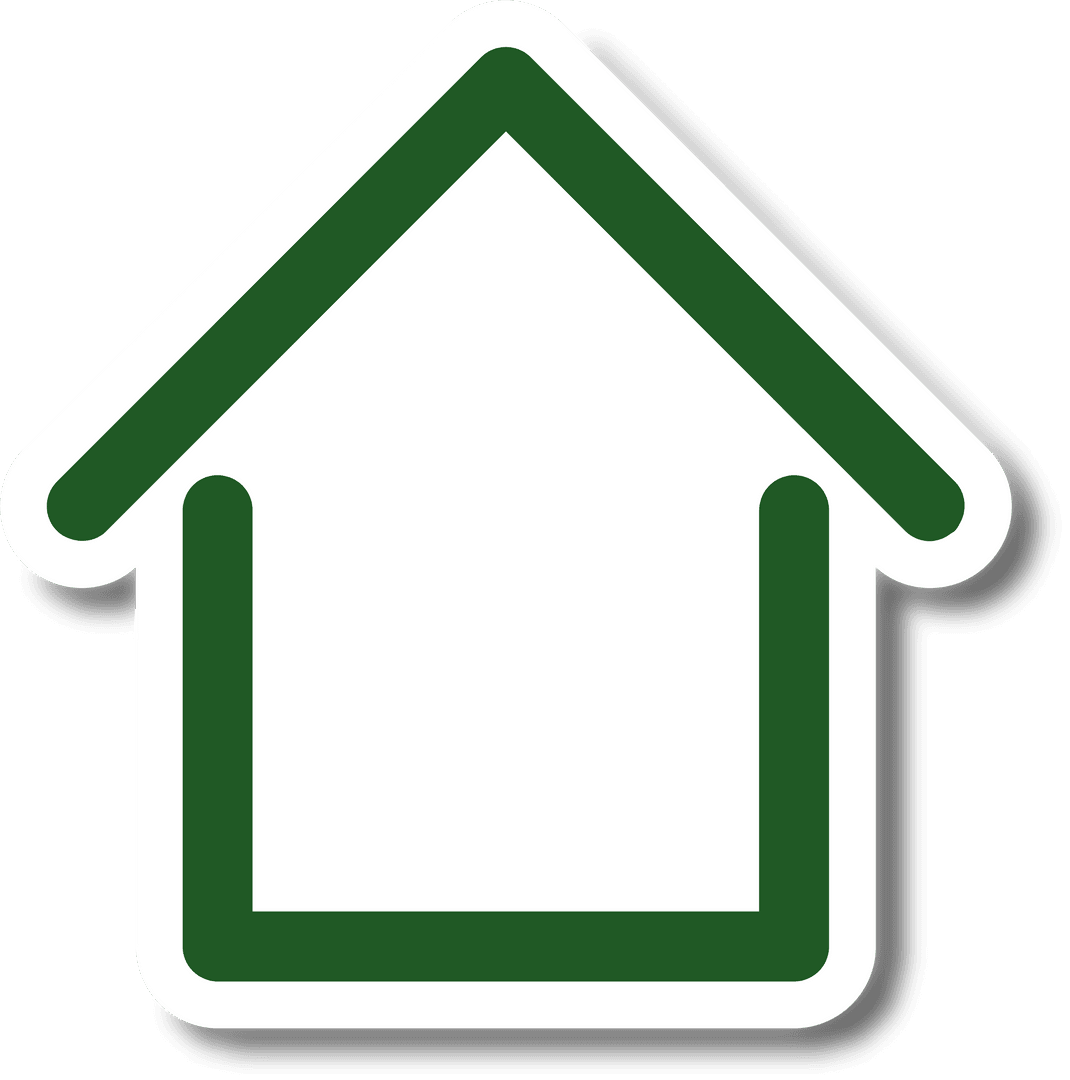 Transparent House Icon with Bold Outline for Graphic Design
