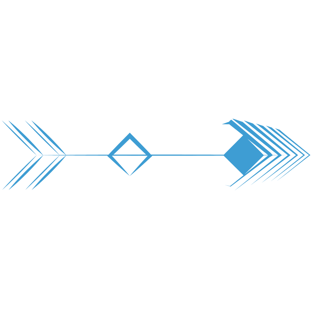 Blue Arrow with Geometric Design on Transparent Background