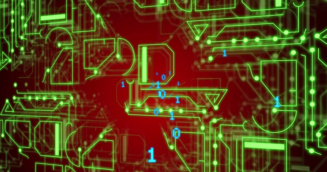 Digital Data Processing in Futuristic Tunnel with Glowing Streams