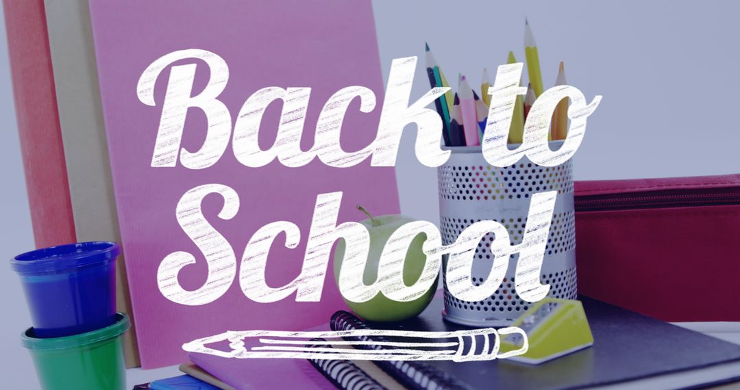 Back to School Supplies with Pencils and Notebooks