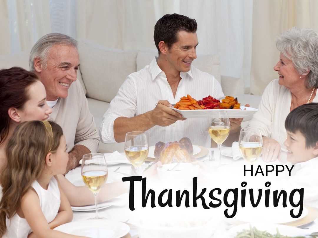 Multi-generational Family Celebrating Thanksgiving Together