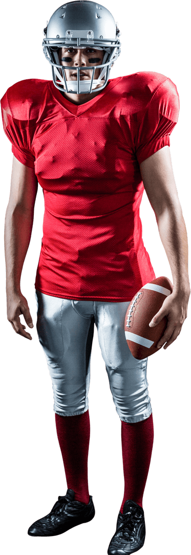 Transparent American Football Player Standing Confidently