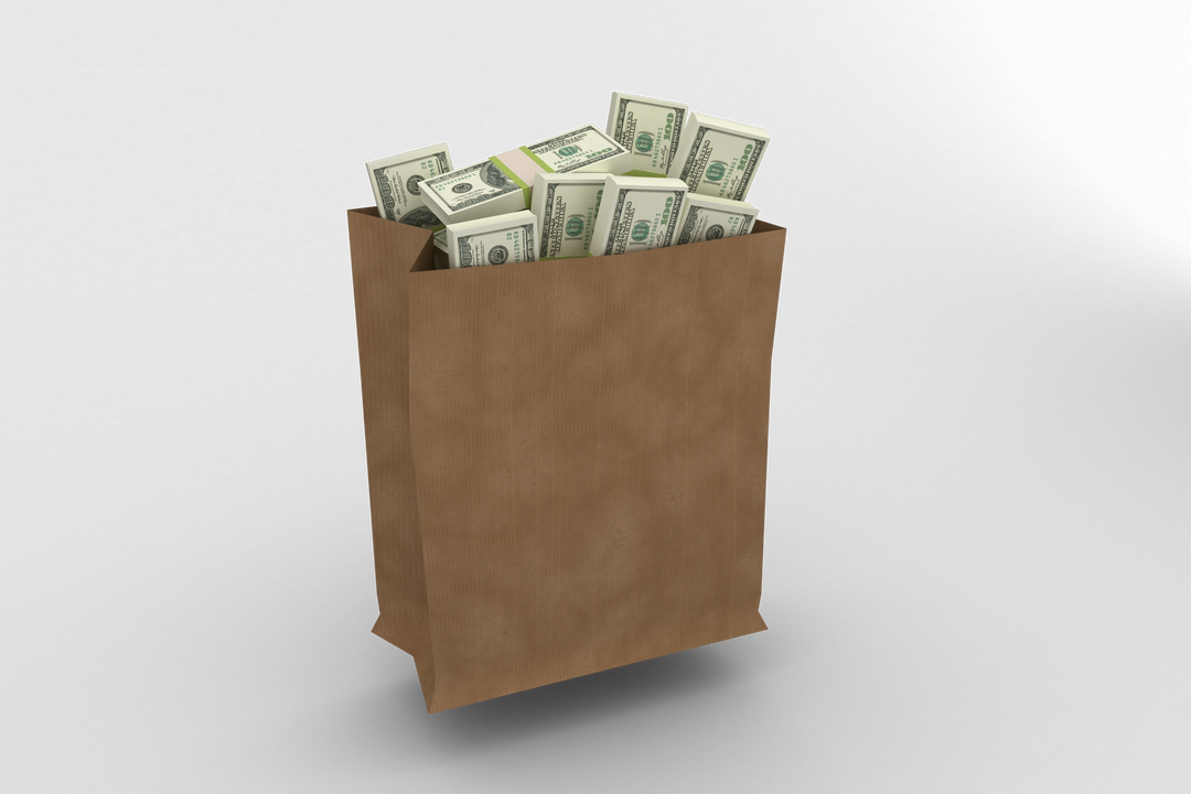 Paper Bag Filled with Dollar Bills on Transparent Background, Financial Asset - Download Free Stock Images Pikwizard.com