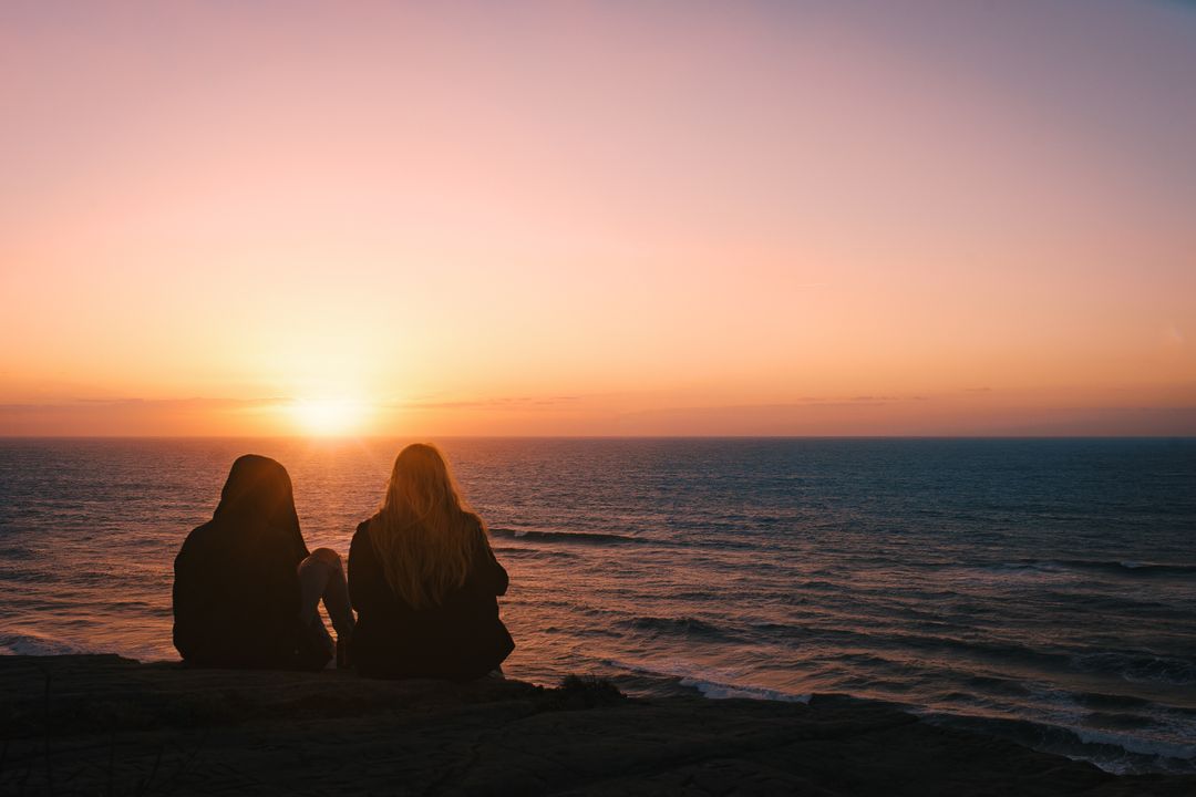 Sunset Serenity Beside Ocean Waves