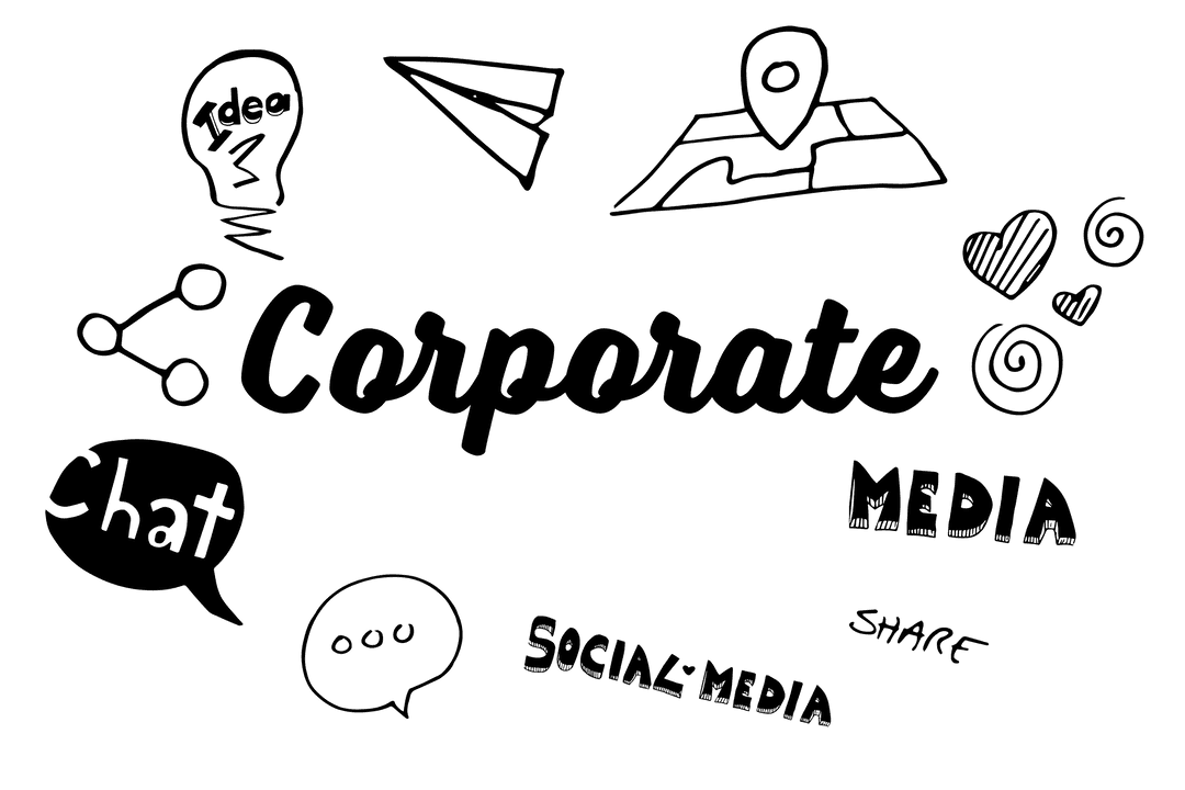 Transparent Media Icons with Branding Text