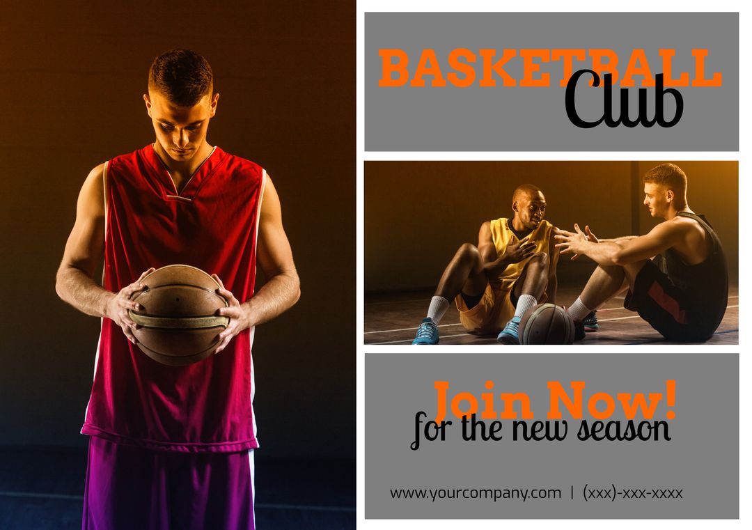 Basketball Club Recruitment Flyer Featuring Focused Players - Download Free Stock Templates Pikwizard.com