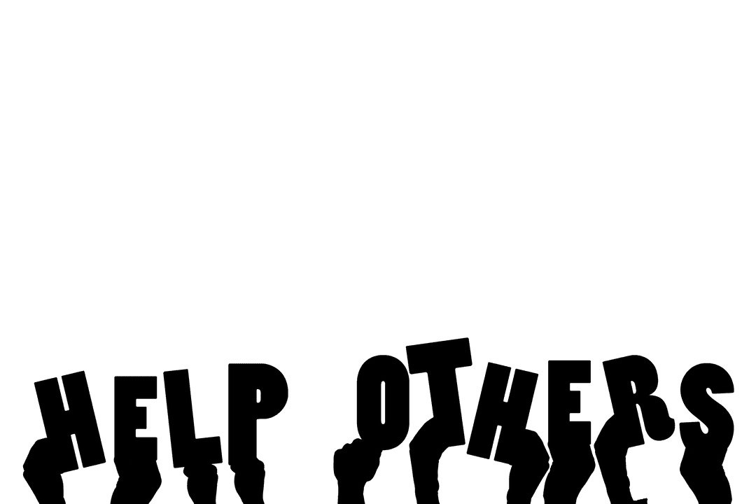 Hands Holding Help Others Text on Transparent Background