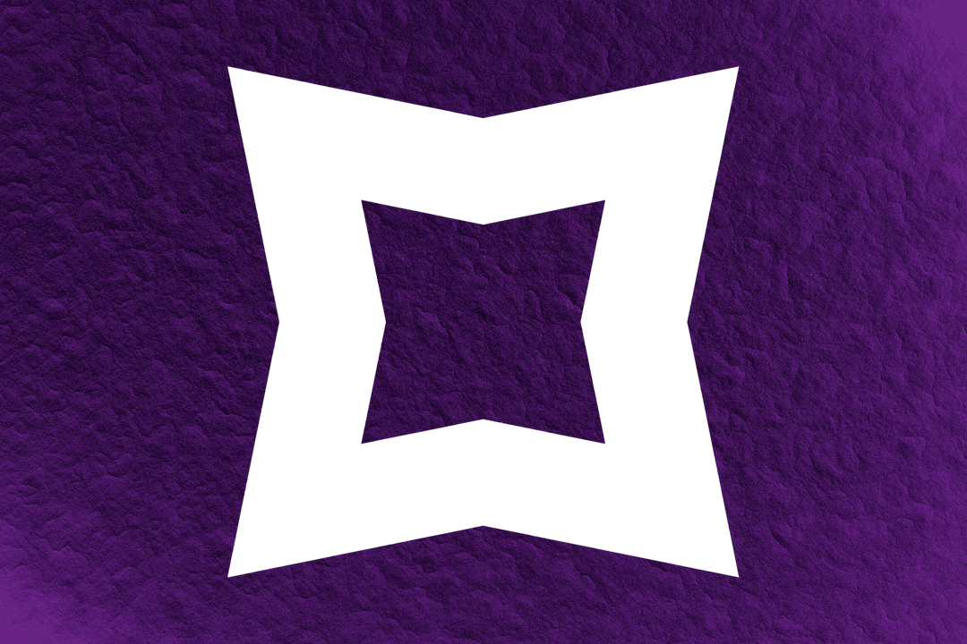 Transparent Geometric Square Frame on Purple Background