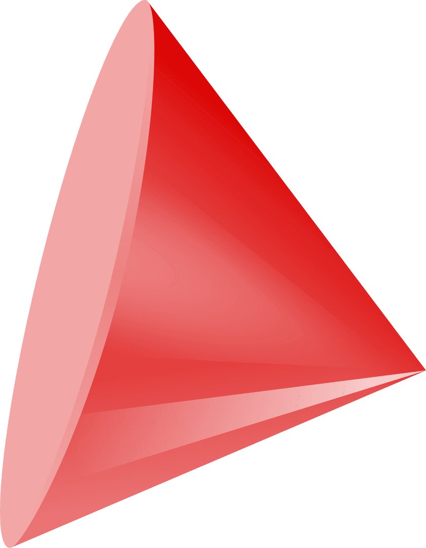 3D Transparent Red Cone on Abstract Background