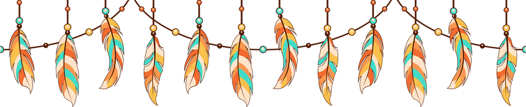 Boho Feather Garland Hanging Decorative Transparent Design