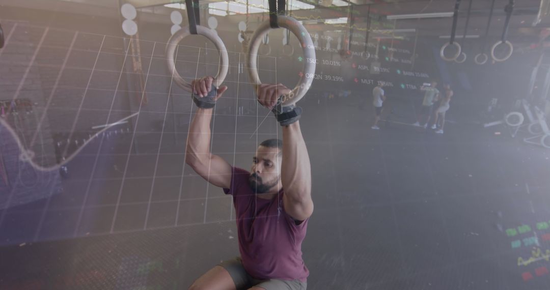 Cross Training on Gym Rings with Data Overlay