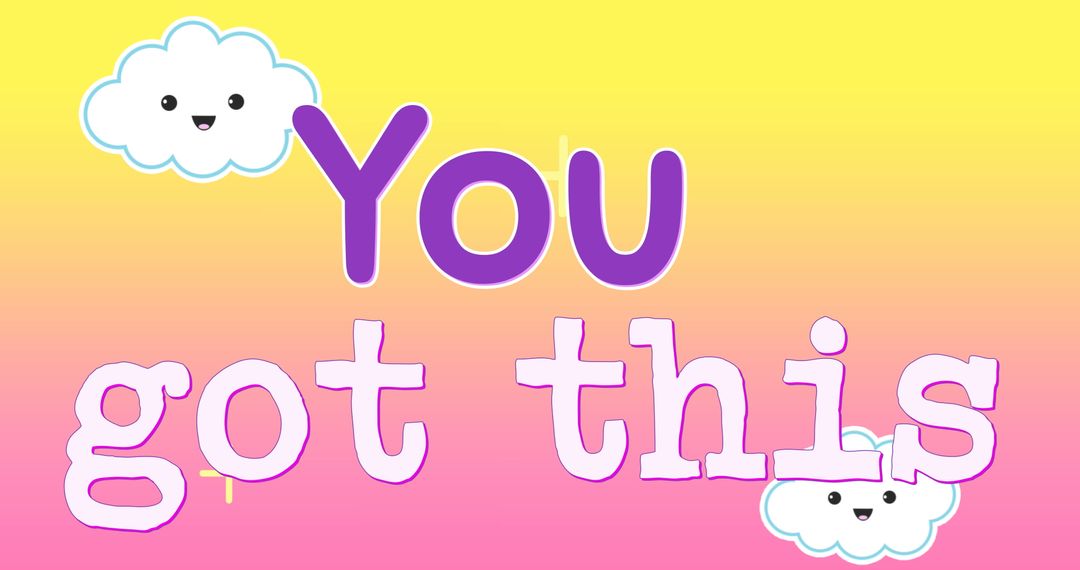 Motivational Children's Design with Happy Clouds