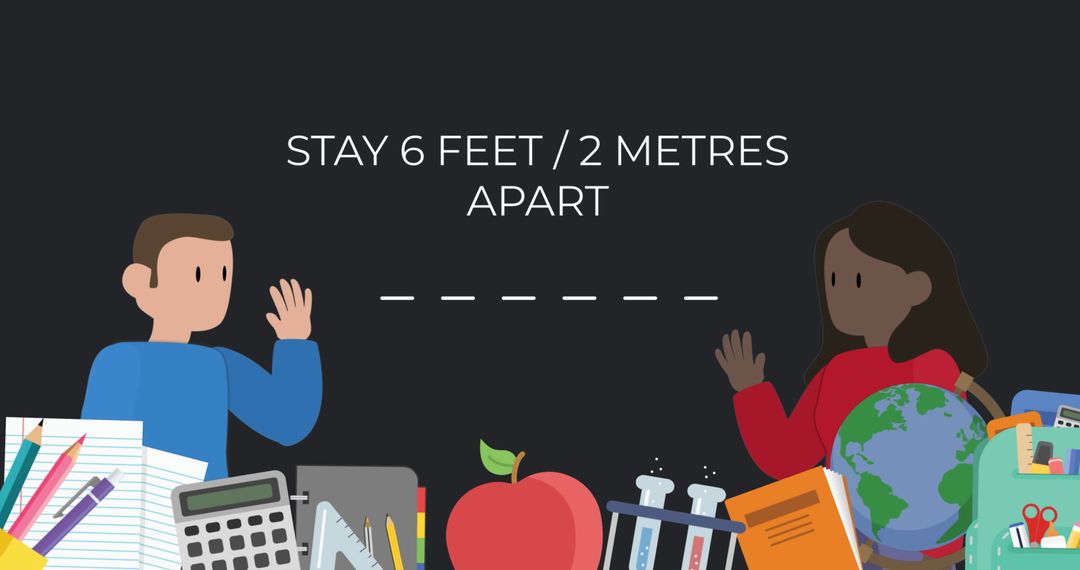 Social Distancing Guidelines with Educational Elements