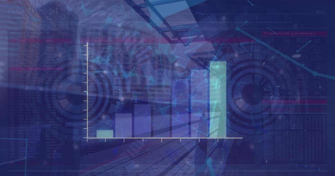Futuristic Data Analysis with Holographic Technology and City Skyline