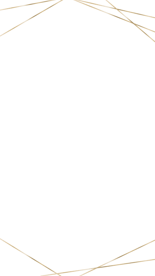 Abstract Gold Lines Polygonal Frame on Transparent Background