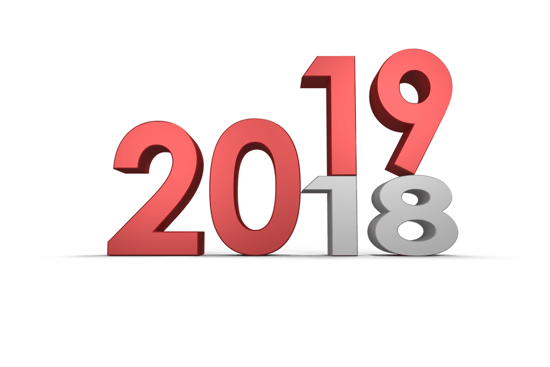 Transparent Vector 2019 Red Typography Illustration on Clear Background