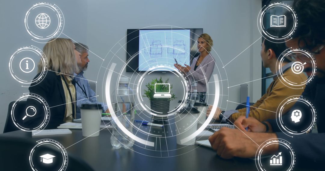 Diverse Team Analyzing Data Integration in Modern Office