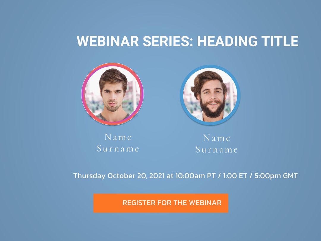 Webinar Event Advertisement Featuring Two Charismatic Speakers