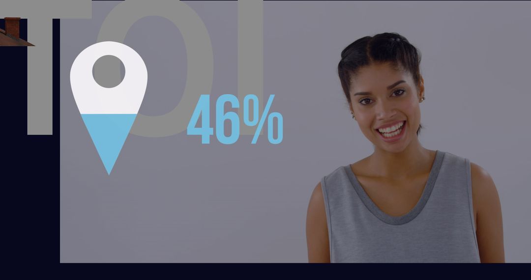 Smiling Woman with Growth Chart Overlay in Modern Design