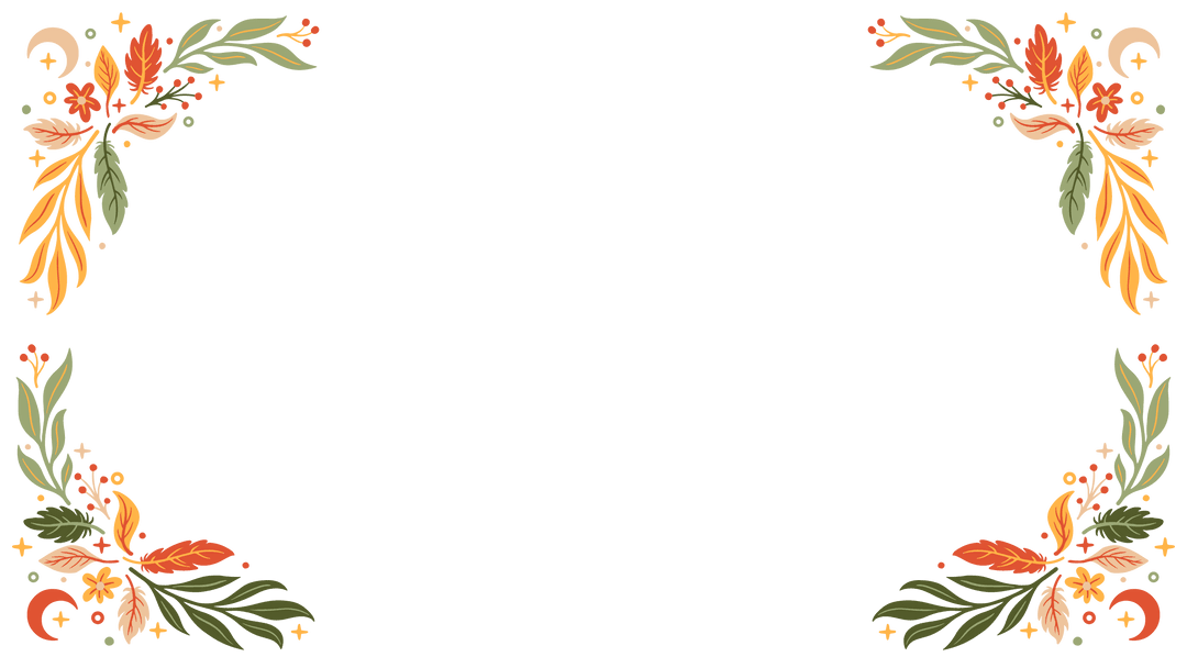 Flat Autumn Corner Frame with Leaves on Transparent Background