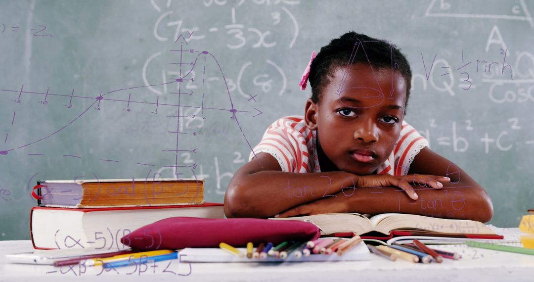 Young Student Engaged With Math and Education