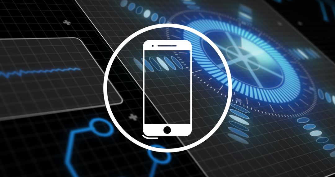 Futuristic Smartphone Interface and Data Visualization