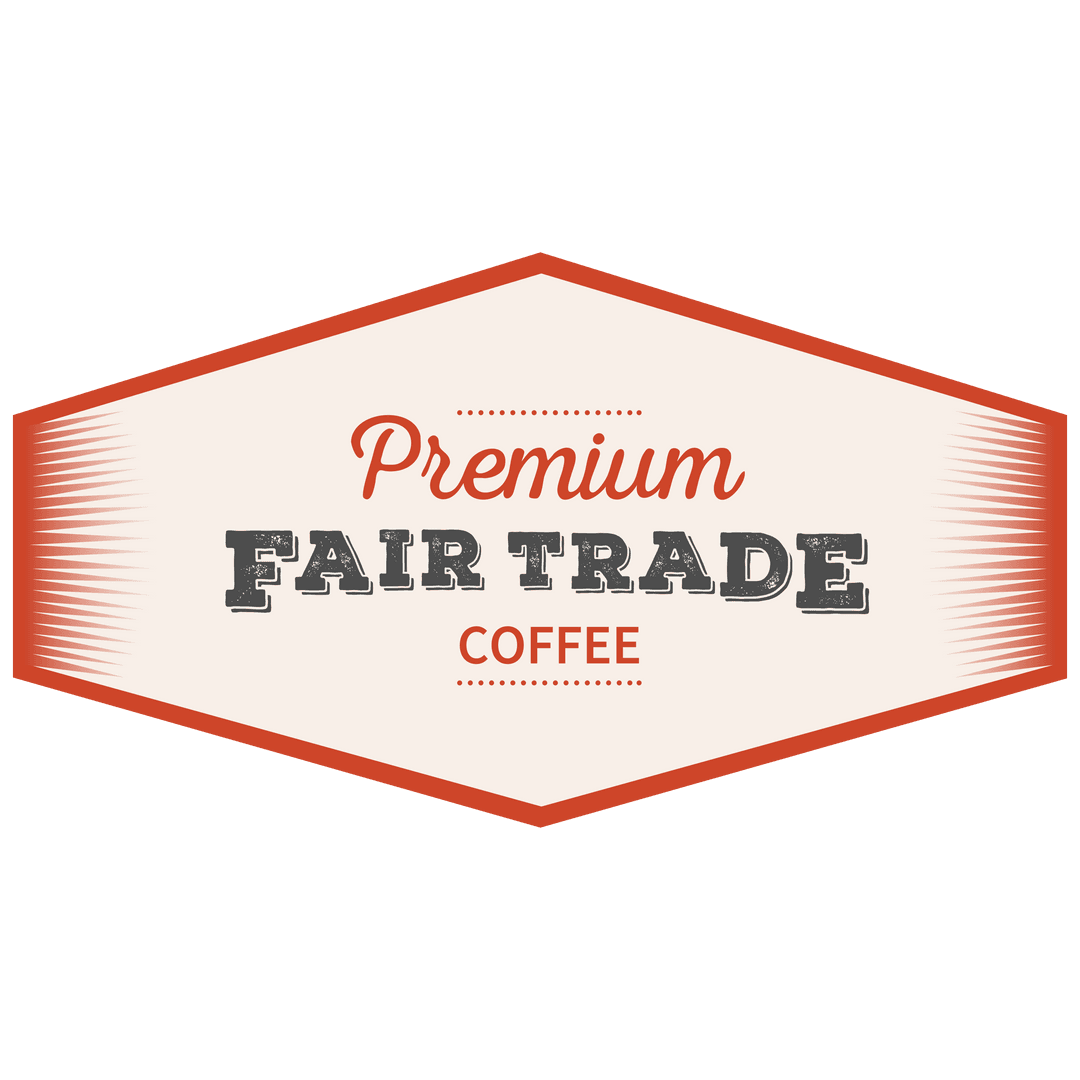 Fair Trade Coffee Badge on Transparent Background