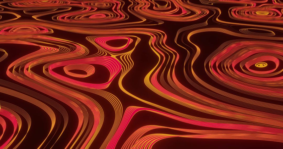 Abstract Neon Swirls with Waving Multicolored Lines
