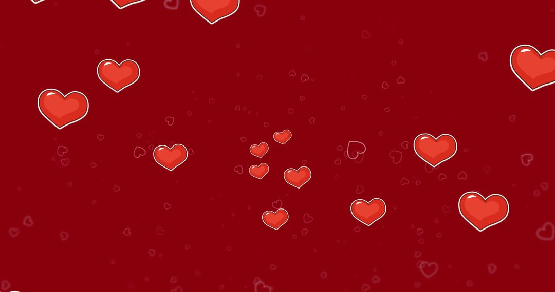 Floating Red Heart Icons on Romantic Large Red Background - Free Images, Stock Photos and Pictures on Pikwizard.com